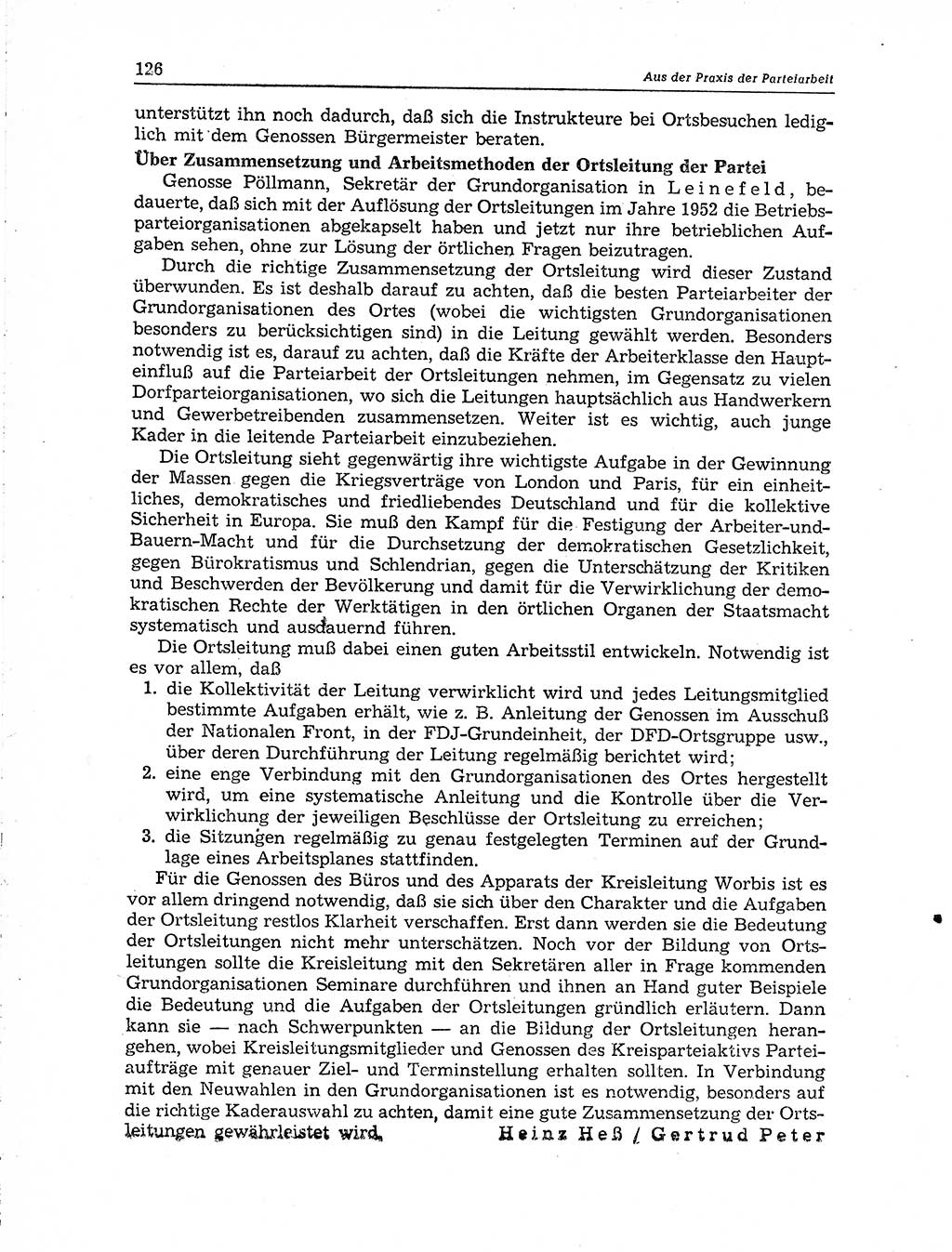 Neuer Weg (NW), Organ des Zentralkomitees (ZK) der SED (Sozialistische Einheitspartei Deutschlands) für Fragen des Parteiaufbaus und des Parteilebens, 10. Jahrgang [Deutsche Demokratische Republik (DDR)] 1955, Seite 126 (NW ZK SED DDR 1955, S. 126)