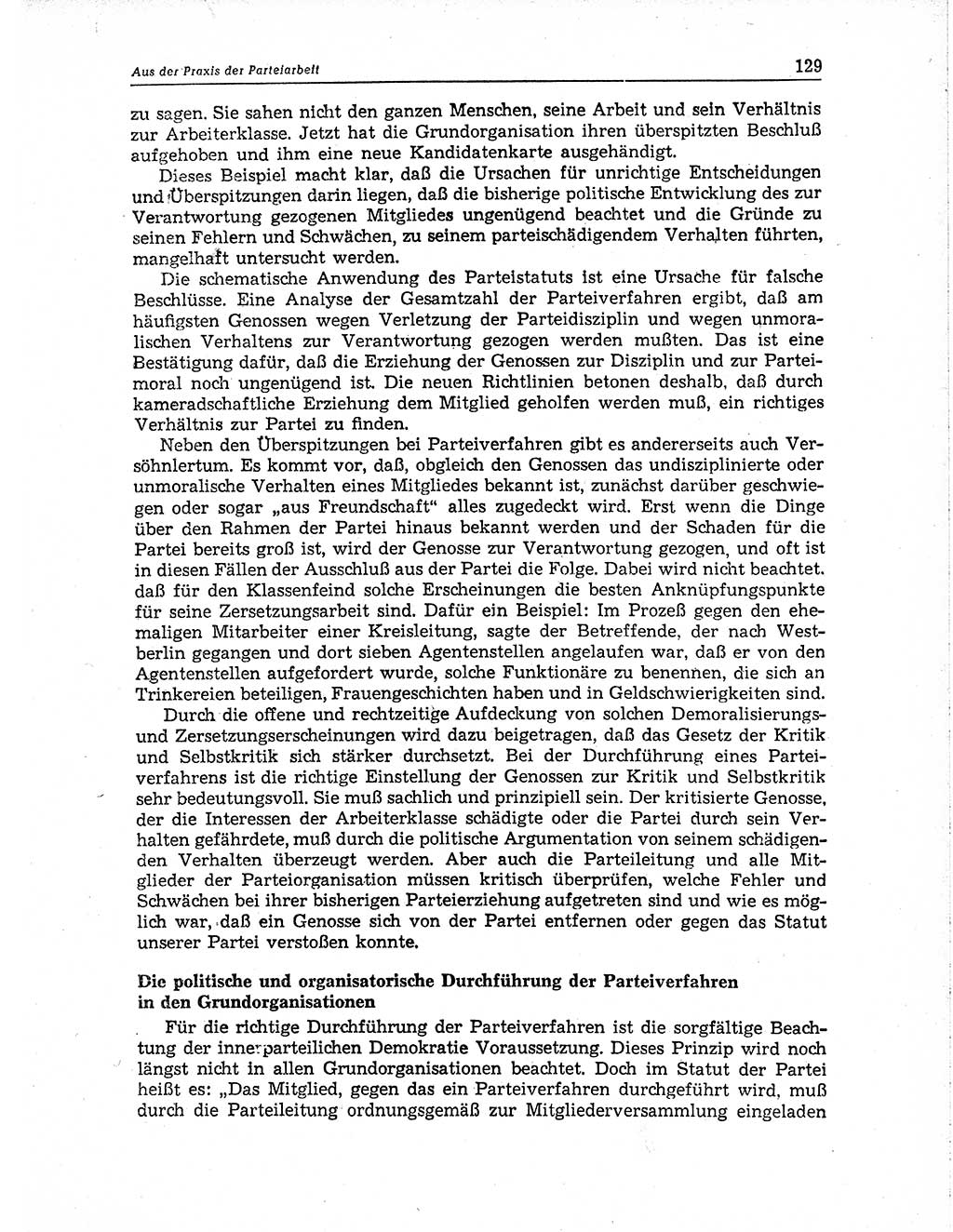 Neuer Weg (NW), Organ des Zentralkomitees (ZK) der SED (Sozialistische Einheitspartei Deutschlands) für Fragen des Parteiaufbaus und des Parteilebens, 10. Jahrgang [Deutsche Demokratische Republik (DDR)] 1955, Seite 129 (NW ZK SED DDR 1955, S. 129)