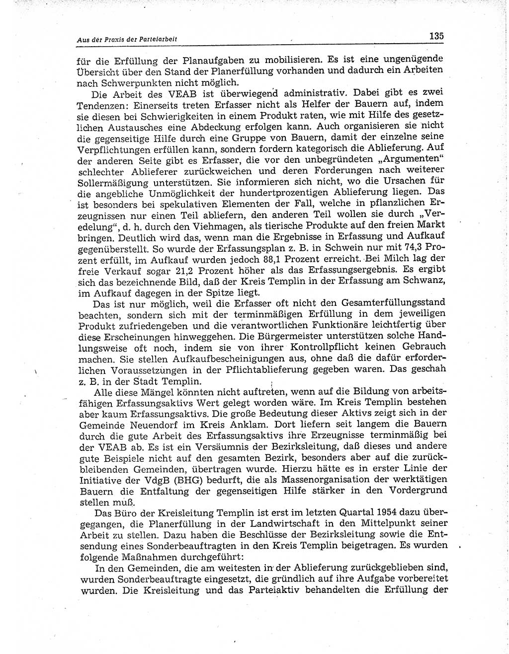 Neuer Weg (NW), Organ des Zentralkomitees (ZK) der SED (Sozialistische Einheitspartei Deutschlands) für Fragen des Parteiaufbaus und des Parteilebens, 10. Jahrgang [Deutsche Demokratische Republik (DDR)] 1955, Seite 135 (NW ZK SED DDR 1955, S. 135)