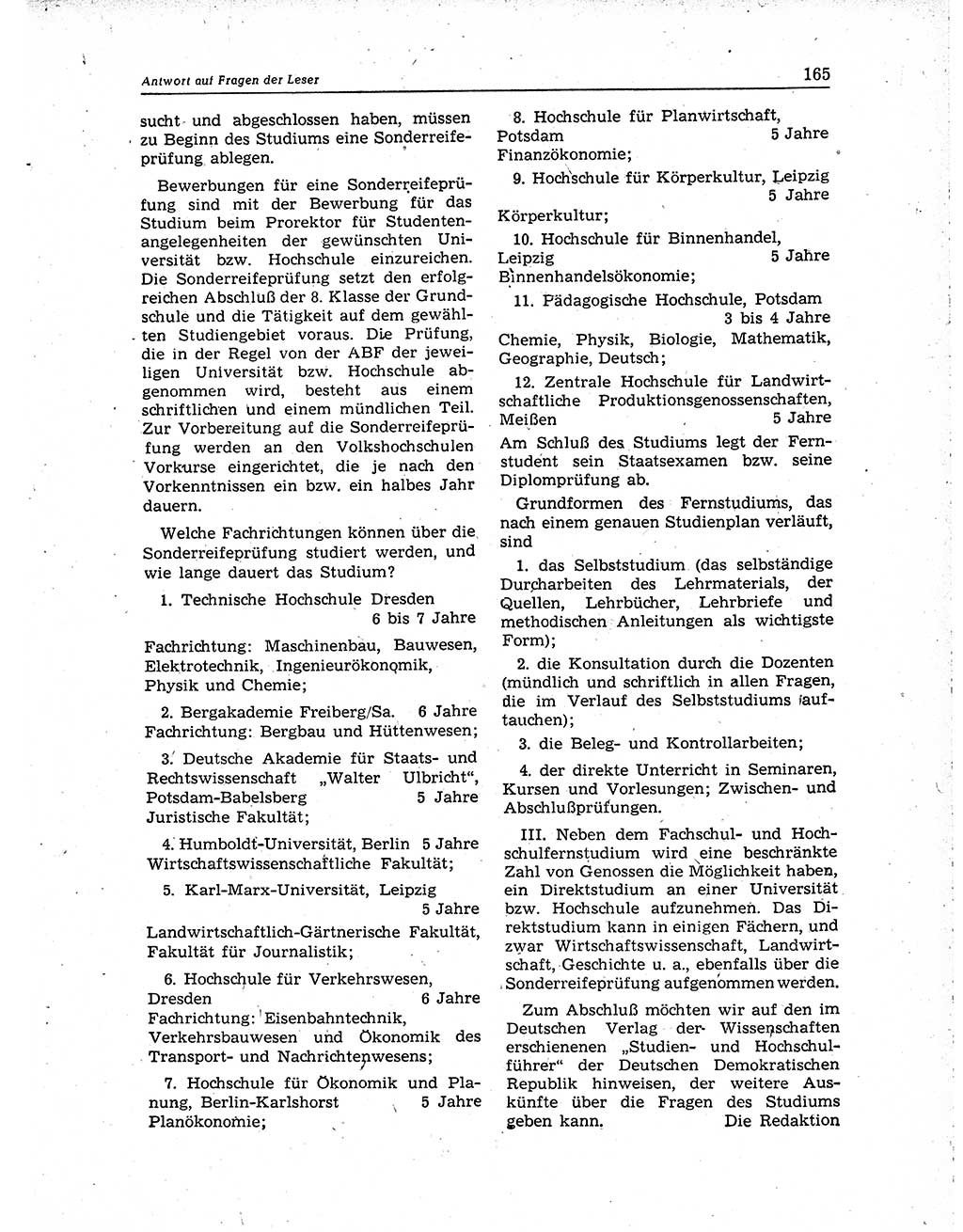 Neuer Weg (NW), Organ des Zentralkomitees (ZK) der SED (Sozialistische Einheitspartei Deutschlands) für Fragen des Parteiaufbaus und des Parteilebens, 10. Jahrgang [Deutsche Demokratische Republik (DDR)] 1955, Seite 165 (NW ZK SED DDR 1955, S. 165)