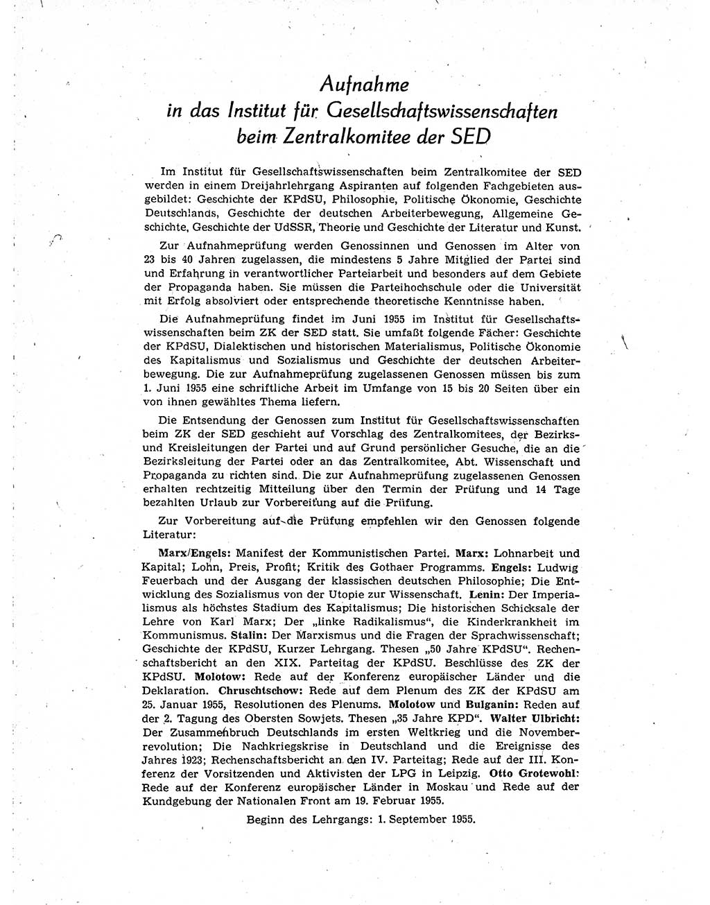 Neuer Weg (NW), Organ des Zentralkomitees (ZK) der SED (Sozialistische Einheitspartei Deutschlands) für Fragen des Parteiaufbaus und des Parteilebens, 10. Jahrgang [Deutsche Demokratische Republik (DDR)] 1955, Seite 176 (NW ZK SED DDR 1955, S. 176)