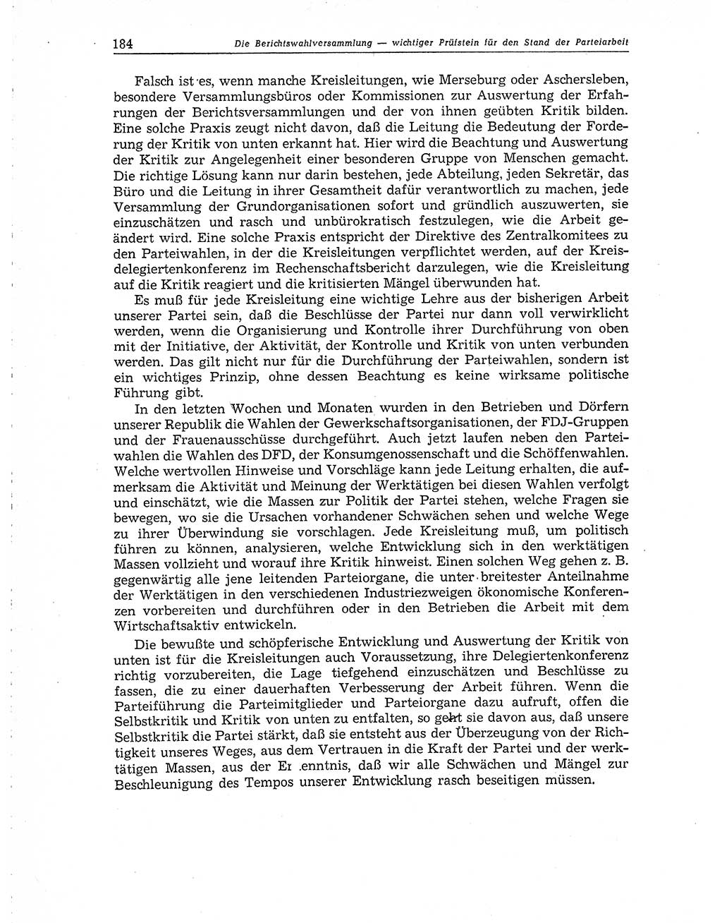 Neuer Weg (NW), Organ des Zentralkomitees (ZK) der SED (Sozialistische Einheitspartei Deutschlands) für Fragen des Parteiaufbaus und des Parteilebens, 10. Jahrgang [Deutsche Demokratische Republik (DDR)] 1955, Seite 184 (NW ZK SED DDR 1955, S. 184)