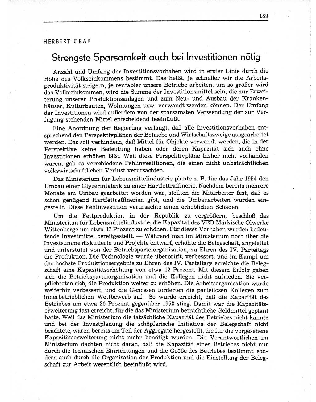 Neuer Weg (NW), Organ des Zentralkomitees (ZK) der SED (Sozialistische Einheitspartei Deutschlands) für Fragen des Parteiaufbaus und des Parteilebens, 10. Jahrgang [Deutsche Demokratische Republik (DDR)] 1955, Seite 189 (NW ZK SED DDR 1955, S. 189)