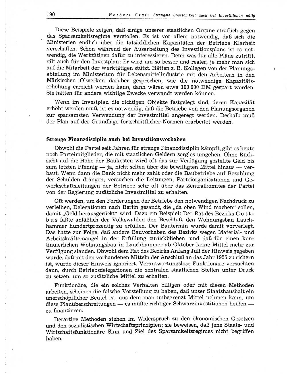 Neuer Weg (NW), Organ des Zentralkomitees (ZK) der SED (Sozialistische Einheitspartei Deutschlands) für Fragen des Parteiaufbaus und des Parteilebens, 10. Jahrgang [Deutsche Demokratische Republik (DDR)] 1955, Seite 190 (NW ZK SED DDR 1955, S. 190)