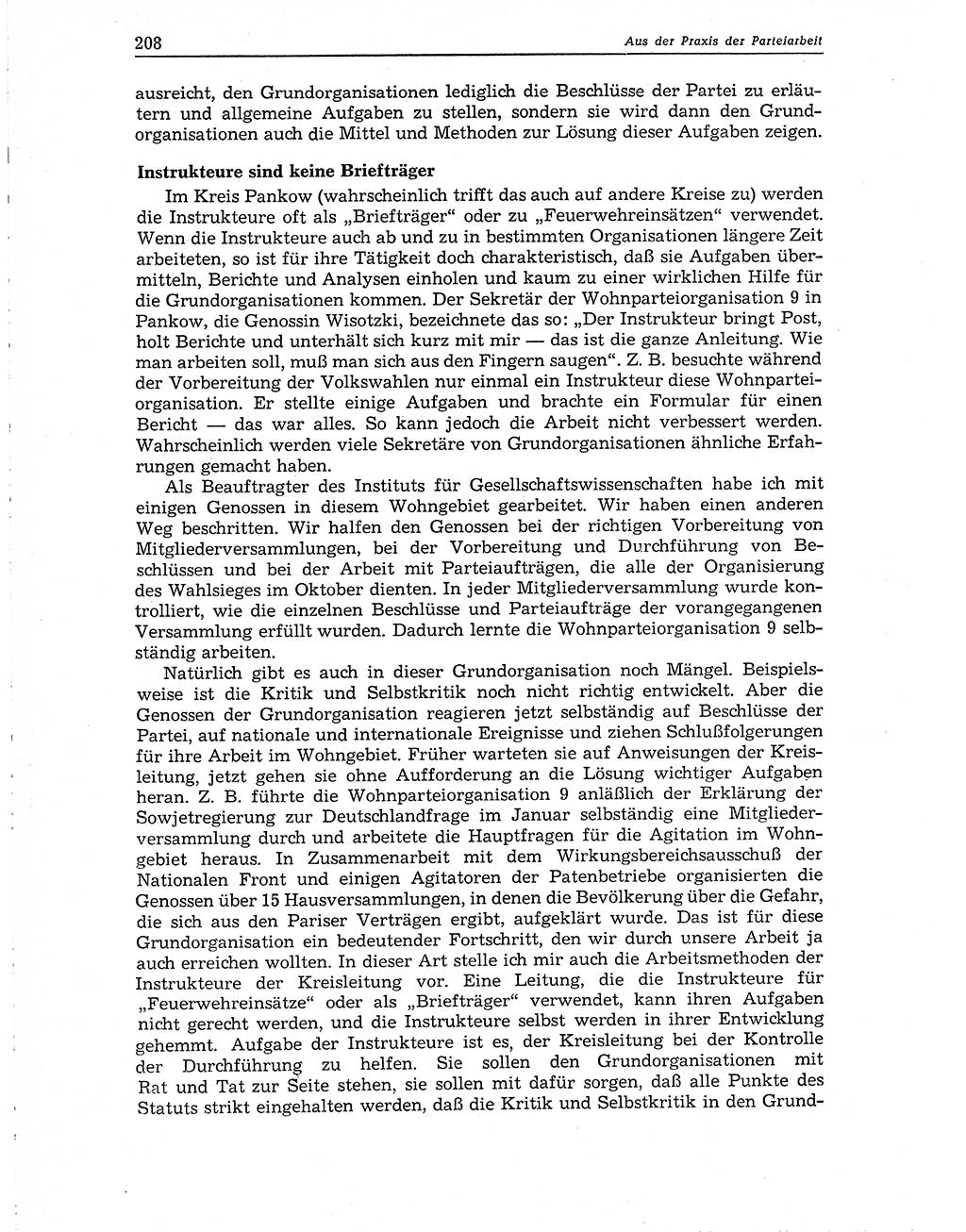 Neuer Weg (NW), Organ des Zentralkomitees (ZK) der SED (Sozialistische Einheitspartei Deutschlands) für Fragen des Parteiaufbaus und des Parteilebens, 10. Jahrgang [Deutsche Demokratische Republik (DDR)] 1955, Seite 208 (NW ZK SED DDR 1955, S. 208)