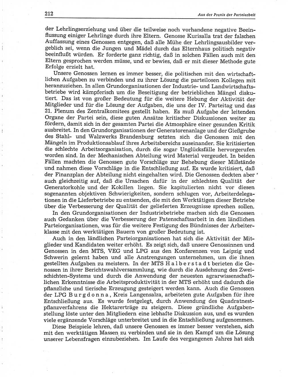 Neuer Weg (NW), Organ des Zentralkomitees (ZK) der SED (Sozialistische Einheitspartei Deutschlands) für Fragen des Parteiaufbaus und des Parteilebens, 10. Jahrgang [Deutsche Demokratische Republik (DDR)] 1955, Seite 212 (NW ZK SED DDR 1955, S. 212)
