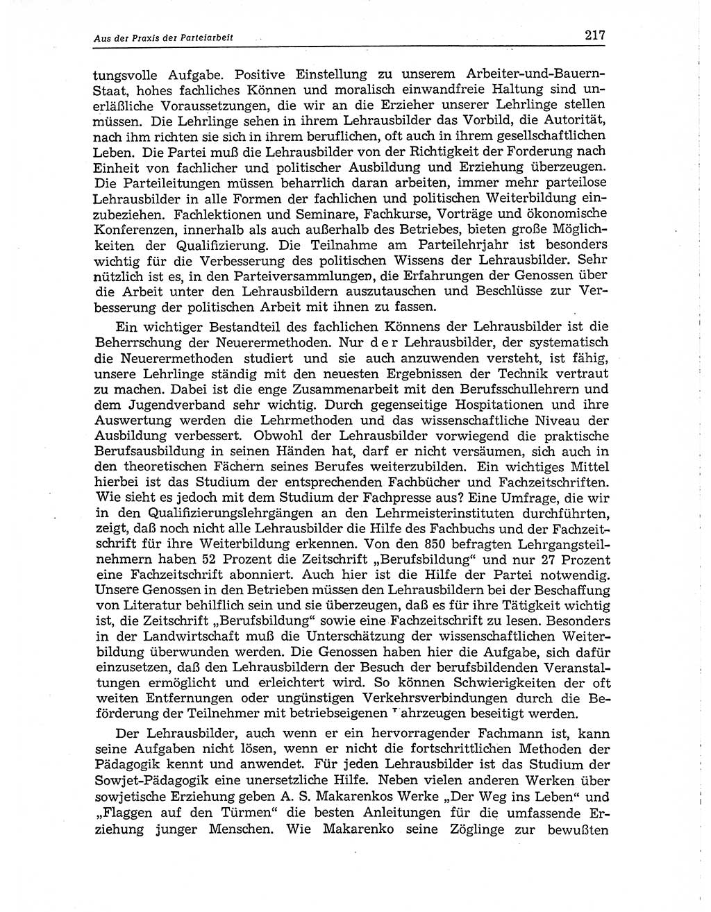 Neuer Weg (NW), Organ des Zentralkomitees (ZK) der SED (Sozialistische Einheitspartei Deutschlands) für Fragen des Parteiaufbaus und des Parteilebens, 10. Jahrgang [Deutsche Demokratische Republik (DDR)] 1955, Seite 217 (NW ZK SED DDR 1955, S. 217)