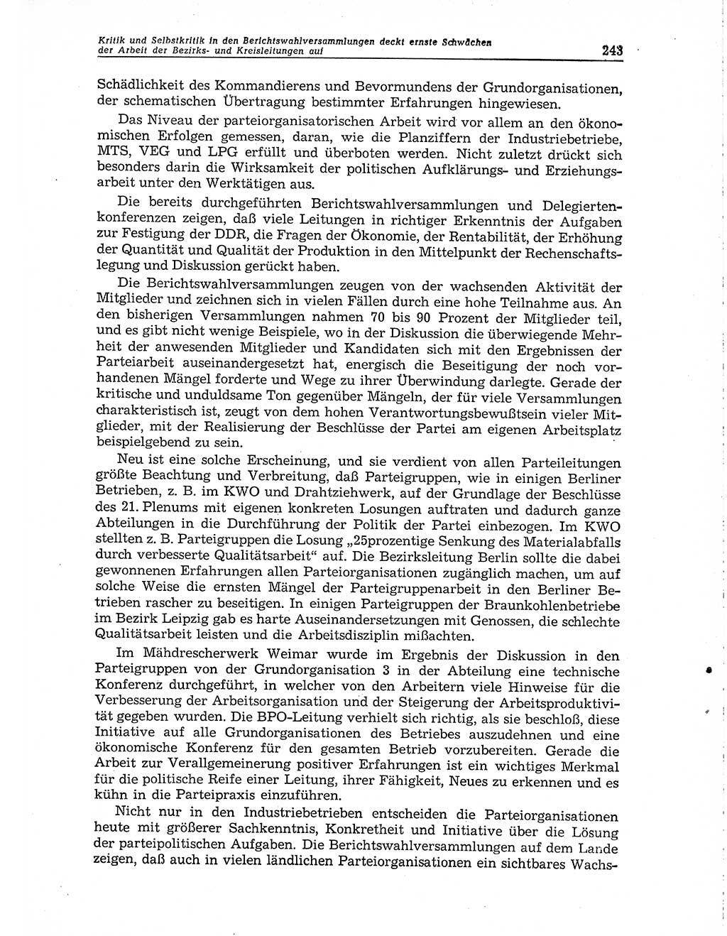 Neuer Weg (NW), Organ des Zentralkomitees (ZK) der SED (Sozialistische Einheitspartei Deutschlands) für Fragen des Parteiaufbaus und des Parteilebens, 10. Jahrgang [Deutsche Demokratische Republik (DDR)] 1955, Seite 243 (NW ZK SED DDR 1955, S. 243)