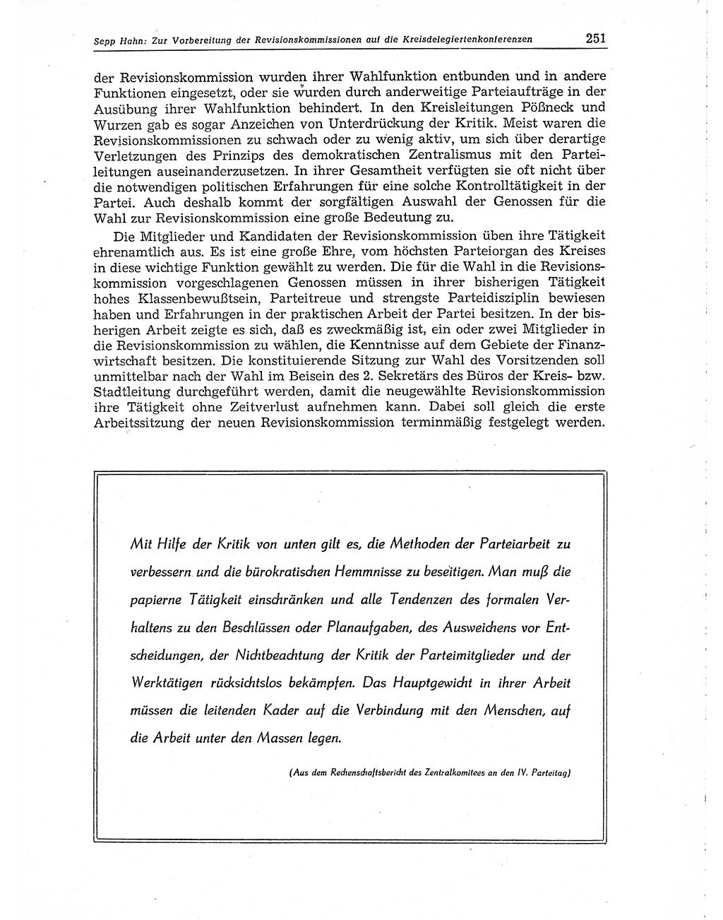 Neuer Weg (NW), Organ des Zentralkomitees (ZK) der SED (Sozialistische Einheitspartei Deutschlands) für Fragen des Parteiaufbaus und des Parteilebens, 10. Jahrgang [Deutsche Demokratische Republik (DDR)] 1955, Seite 251 (NW ZK SED DDR 1955, S. 251)