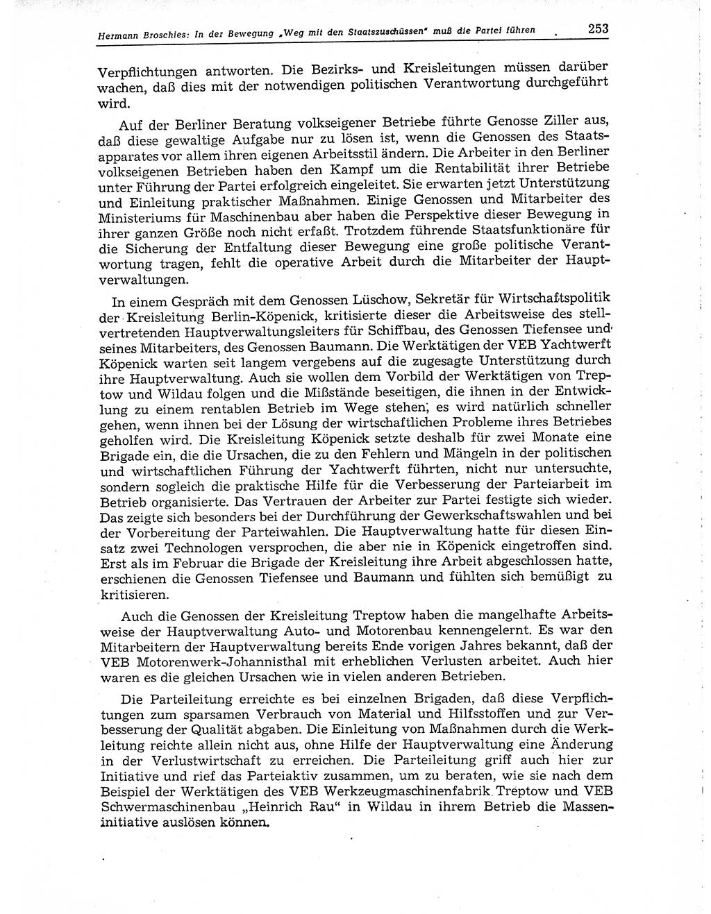 Neuer Weg (NW), Organ des Zentralkomitees (ZK) der SED (Sozialistische Einheitspartei Deutschlands) für Fragen des Parteiaufbaus und des Parteilebens, 10. Jahrgang [Deutsche Demokratische Republik (DDR)] 1955, Seite 253 (NW ZK SED DDR 1955, S. 253)