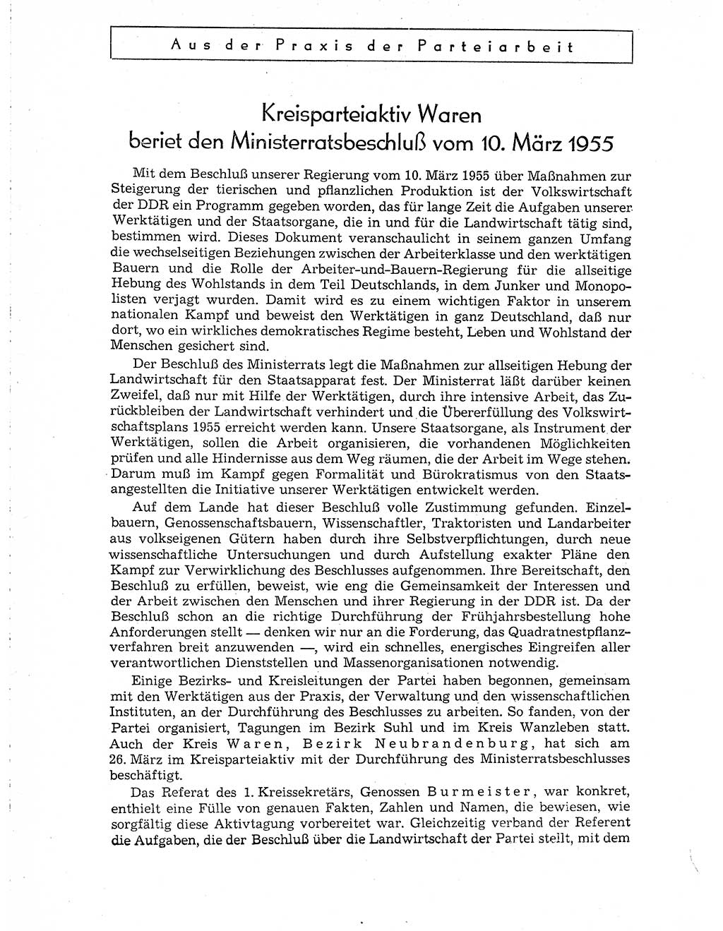 Neuer Weg (NW), Organ des Zentralkomitees (ZK) der SED (Sozialistische Einheitspartei Deutschlands) für Fragen des Parteiaufbaus und des Parteilebens, 10. Jahrgang [Deutsche Demokratische Republik (DDR)] 1955, Seite 256 (NW ZK SED DDR 1955, S. 256)
