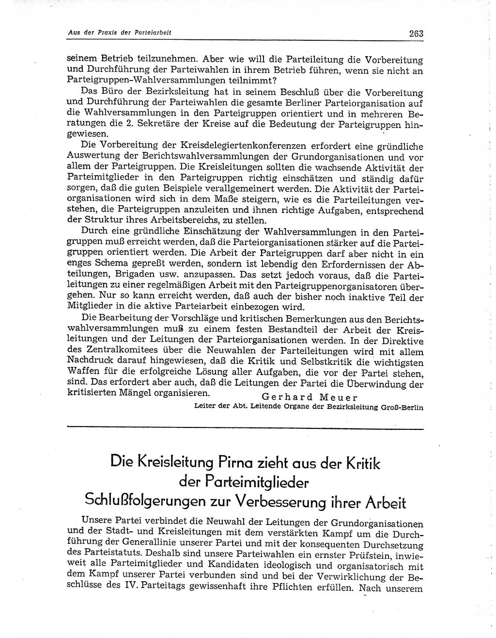 Neuer Weg (NW), Organ des Zentralkomitees (ZK) der SED (Sozialistische Einheitspartei Deutschlands) für Fragen des Parteiaufbaus und des Parteilebens, 10. Jahrgang [Deutsche Demokratische Republik (DDR)] 1955, Seite 263 (NW ZK SED DDR 1955, S. 263)