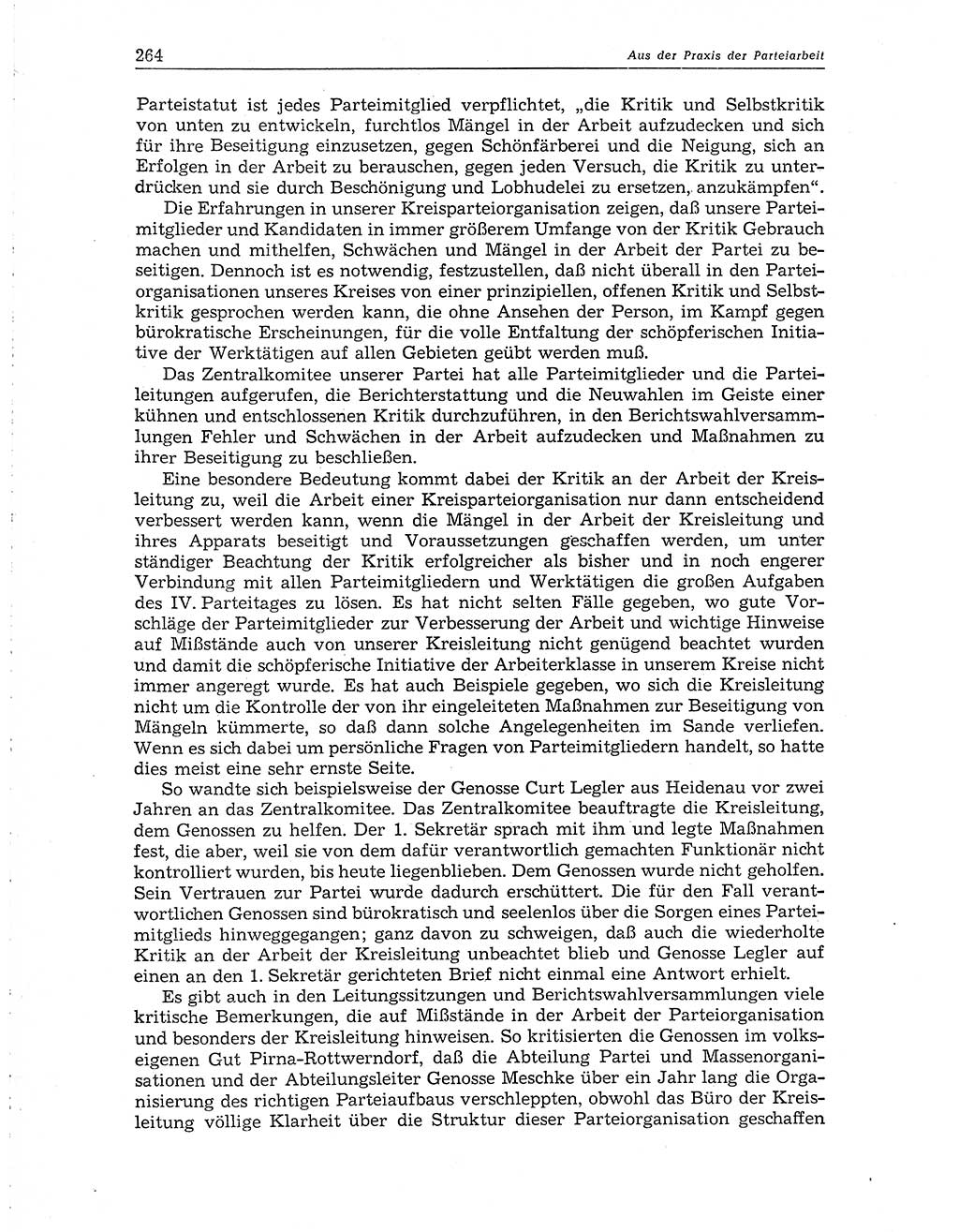 Neuer Weg (NW), Organ des Zentralkomitees (ZK) der SED (Sozialistische Einheitspartei Deutschlands) für Fragen des Parteiaufbaus und des Parteilebens, 10. Jahrgang [Deutsche Demokratische Republik (DDR)] 1955, Seite 264 (NW ZK SED DDR 1955, S. 264)