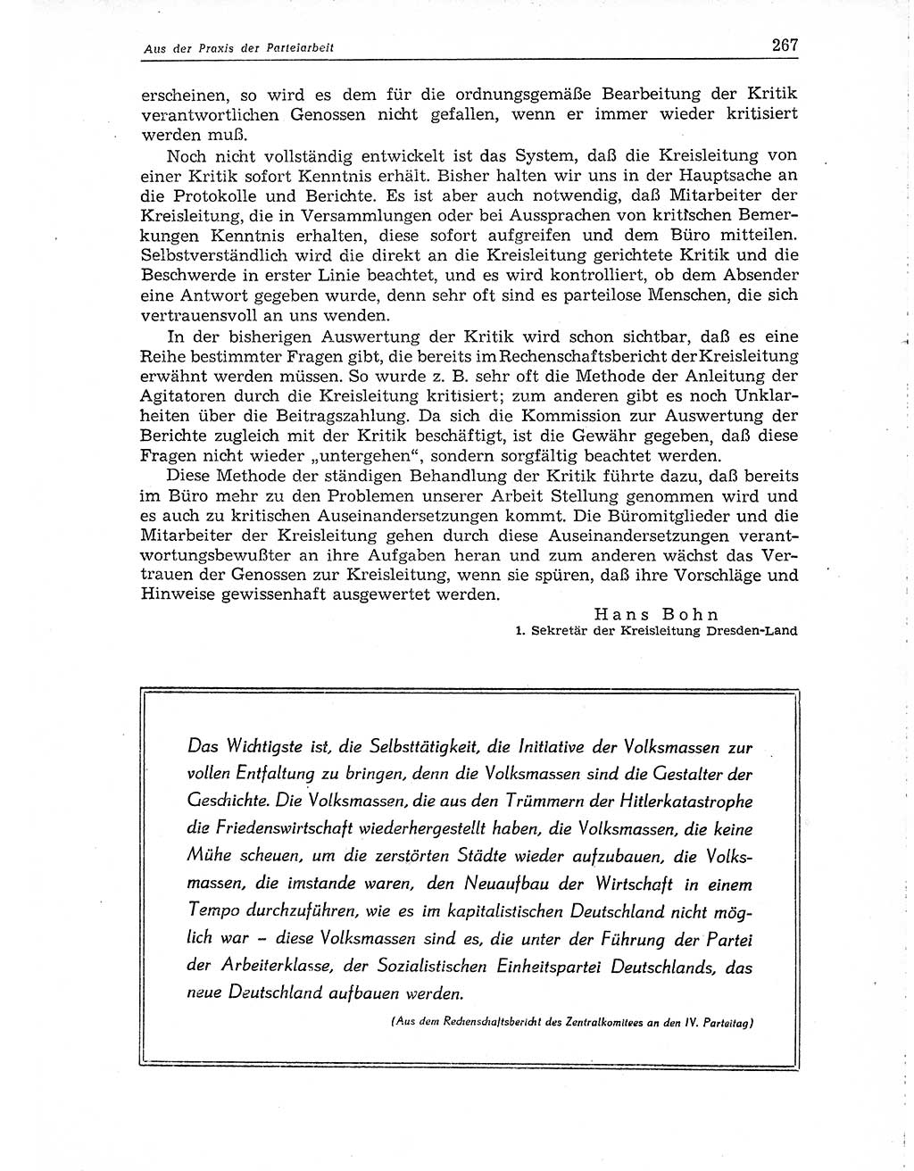 Neuer Weg (NW), Organ des Zentralkomitees (ZK) der SED (Sozialistische Einheitspartei Deutschlands) für Fragen des Parteiaufbaus und des Parteilebens, 10. Jahrgang [Deutsche Demokratische Republik (DDR)] 1955, Seite 267 (NW ZK SED DDR 1955, S. 267)