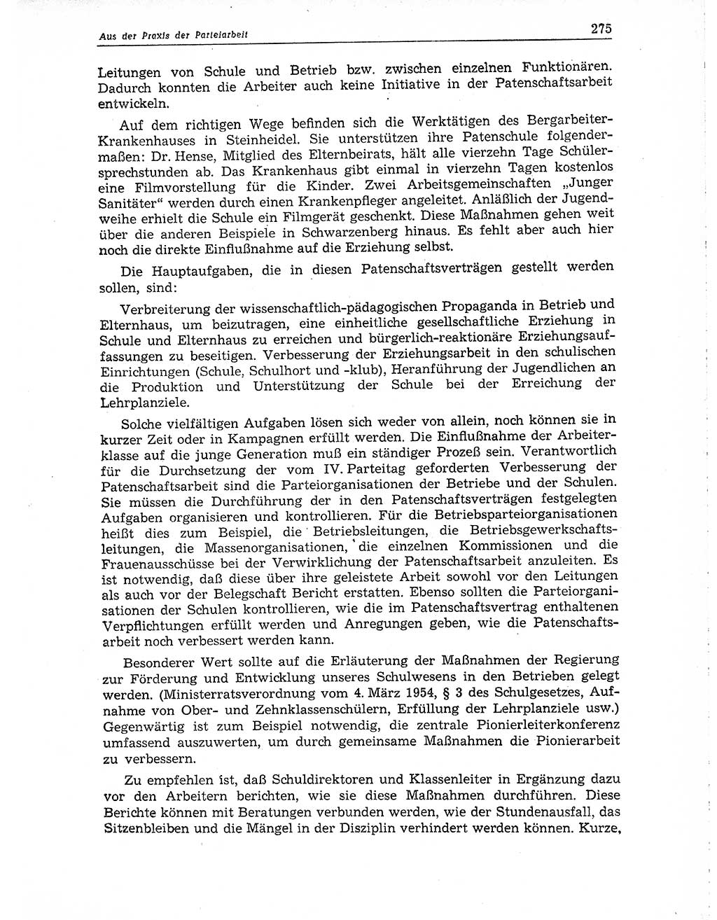 Neuer Weg (NW), Organ des Zentralkomitees (ZK) der SED (Sozialistische Einheitspartei Deutschlands) für Fragen des Parteiaufbaus und des Parteilebens, 10. Jahrgang [Deutsche Demokratische Republik (DDR)] 1955, Seite 275 (NW ZK SED DDR 1955, S. 275)