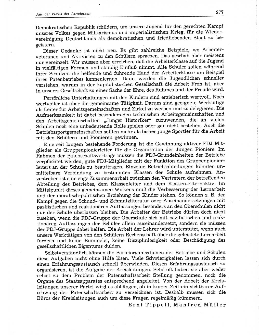 Neuer Weg (NW), Organ des Zentralkomitees (ZK) der SED (Sozialistische Einheitspartei Deutschlands) für Fragen des Parteiaufbaus und des Parteilebens, 10. Jahrgang [Deutsche Demokratische Republik (DDR)] 1955, Seite 277 (NW ZK SED DDR 1955, S. 277)