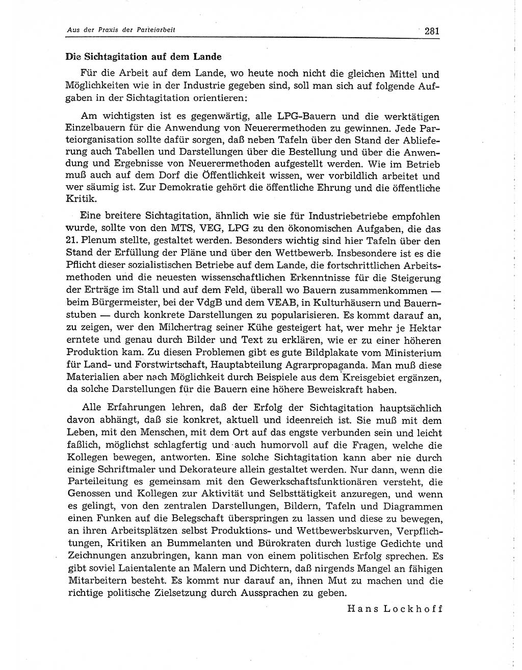 Neuer Weg (NW), Organ des Zentralkomitees (ZK) der SED (Sozialistische Einheitspartei Deutschlands) für Fragen des Parteiaufbaus und des Parteilebens, 10. Jahrgang [Deutsche Demokratische Republik (DDR)] 1955, Seite 281 (NW ZK SED DDR 1955, S. 281)