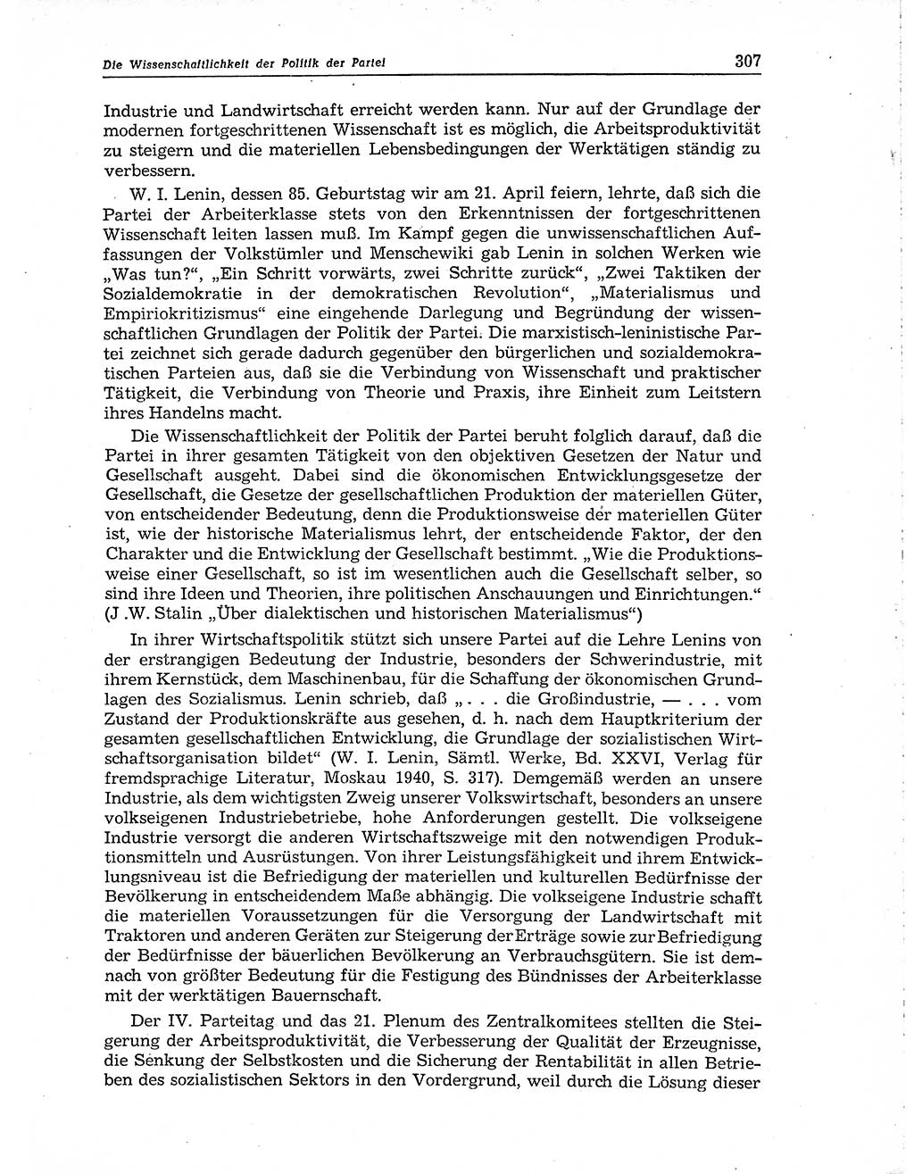 Neuer Weg (NW), Organ des Zentralkomitees (ZK) der SED (Sozialistische Einheitspartei Deutschlands) für Fragen des Parteiaufbaus und des Parteilebens, 10. Jahrgang [Deutsche Demokratische Republik (DDR)] 1955, Seite 307 (NW ZK SED DDR 1955, S. 307)