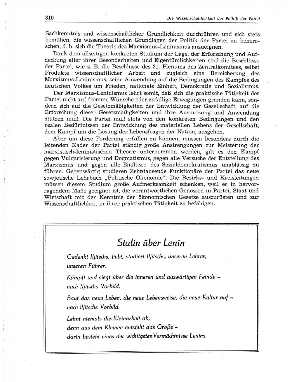 Neuer Weg (NW), Organ des Zentralkomitees (ZK) der SED (Sozialistische Einheitspartei Deutschlands) für Fragen des Parteiaufbaus und des Parteilebens, 10. Jahrgang [Deutsche Demokratische Republik (DDR)] 1955, Seite 310 (NW ZK SED DDR 1955, S. 310)