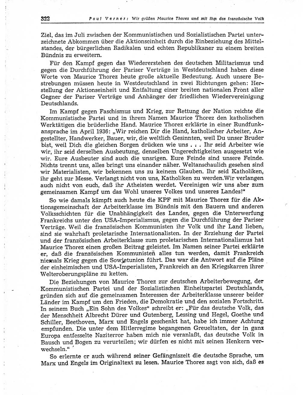 Neuer Weg (NW), Organ des Zentralkomitees (ZK) der SED (Sozialistische Einheitspartei Deutschlands) für Fragen des Parteiaufbaus und des Parteilebens, 10. Jahrgang [Deutsche Demokratische Republik (DDR)] 1955, Seite 322 (NW ZK SED DDR 1955, S. 322)