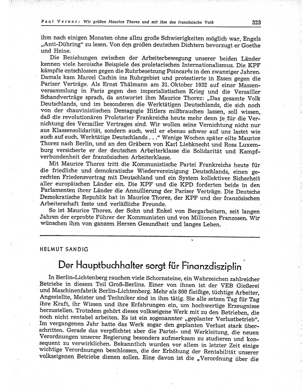 Neuer Weg (NW), Organ des Zentralkomitees (ZK) der SED (Sozialistische Einheitspartei Deutschlands) für Fragen des Parteiaufbaus und des Parteilebens, 10. Jahrgang [Deutsche Demokratische Republik (DDR)] 1955, Seite 323 (NW ZK SED DDR 1955, S. 323)