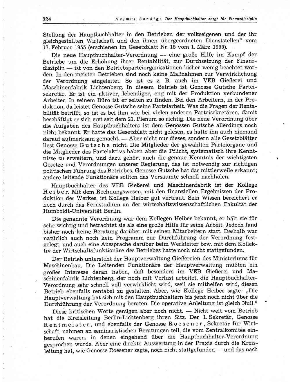 Neuer Weg (NW), Organ des Zentralkomitees (ZK) der SED (Sozialistische Einheitspartei Deutschlands) für Fragen des Parteiaufbaus und des Parteilebens, 10. Jahrgang [Deutsche Demokratische Republik (DDR)] 1955, Seite 324 (NW ZK SED DDR 1955, S. 324)