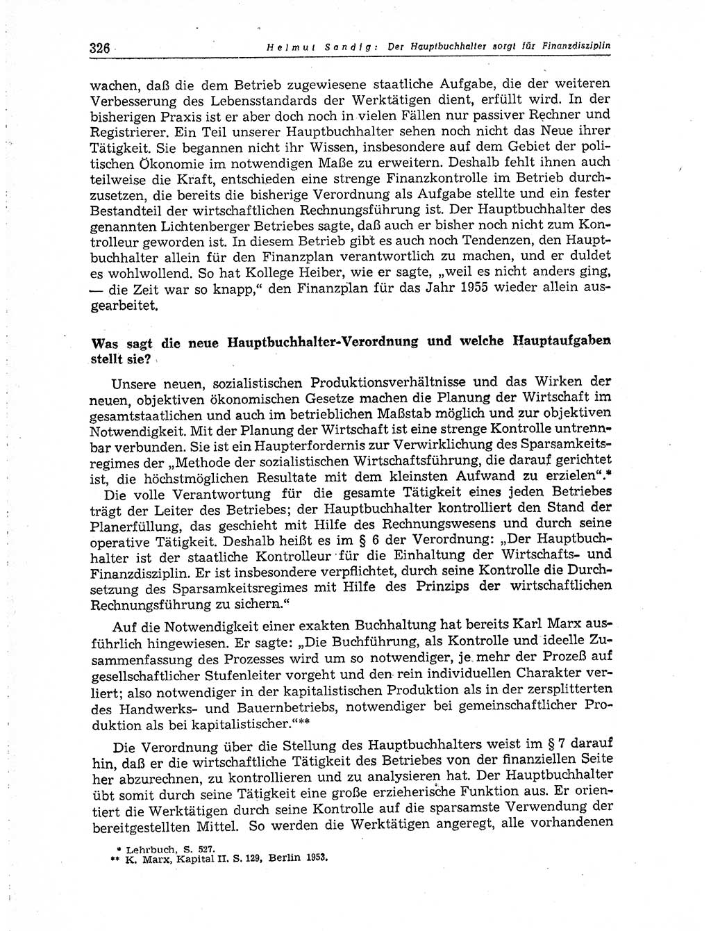 Neuer Weg (NW), Organ des Zentralkomitees (ZK) der SED (Sozialistische Einheitspartei Deutschlands) für Fragen des Parteiaufbaus und des Parteilebens, 10. Jahrgang [Deutsche Demokratische Republik (DDR)] 1955, Seite 326 (NW ZK SED DDR 1955, S. 326)