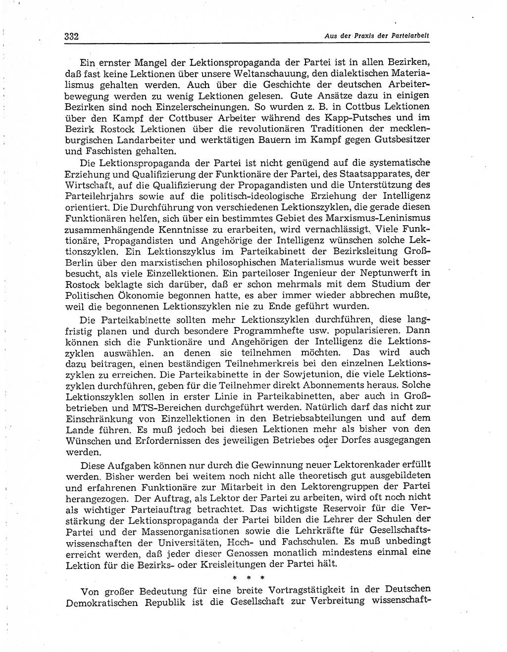 Neuer Weg (NW), Organ des Zentralkomitees (ZK) der SED (Sozialistische Einheitspartei Deutschlands) für Fragen des Parteiaufbaus und des Parteilebens, 10. Jahrgang [Deutsche Demokratische Republik (DDR)] 1955, Seite 332 (NW ZK SED DDR 1955, S. 332)