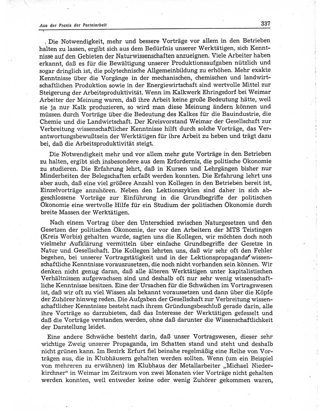 Neuer Weg (NW), Organ des Zentralkomitees (ZK) der SED (Sozialistische Einheitspartei Deutschlands) für Fragen des Parteiaufbaus und des Parteilebens, 10. Jahrgang [Deutsche Demokratische Republik (DDR)] 1955, Seite 337 (NW ZK SED DDR 1955, S. 337)