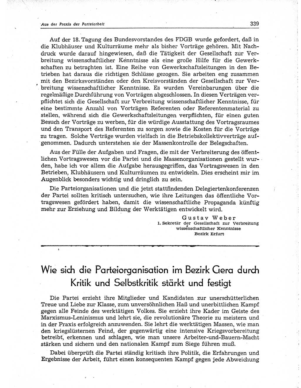 Neuer Weg (NW), Organ des Zentralkomitees (ZK) der SED (Sozialistische Einheitspartei Deutschlands) für Fragen des Parteiaufbaus und des Parteilebens, 10. Jahrgang [Deutsche Demokratische Republik (DDR)] 1955, Seite 339 (NW ZK SED DDR 1955, S. 339)