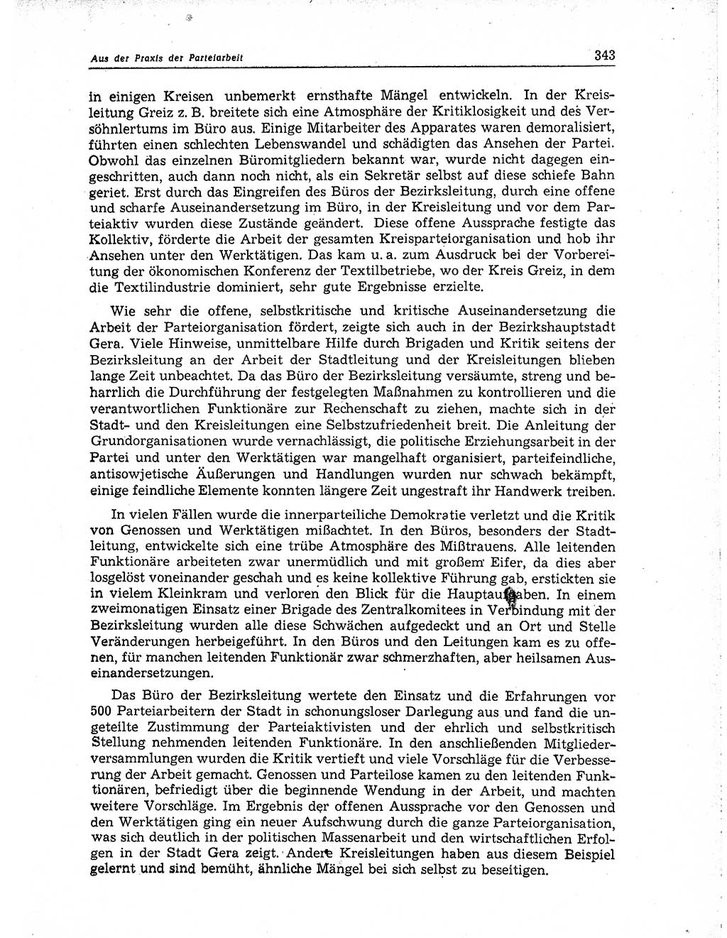Neuer Weg (NW), Organ des Zentralkomitees (ZK) der SED (Sozialistische Einheitspartei Deutschlands) für Fragen des Parteiaufbaus und des Parteilebens, 10. Jahrgang [Deutsche Demokratische Republik (DDR)] 1955, Seite 343 (NW ZK SED DDR 1955, S. 343)
