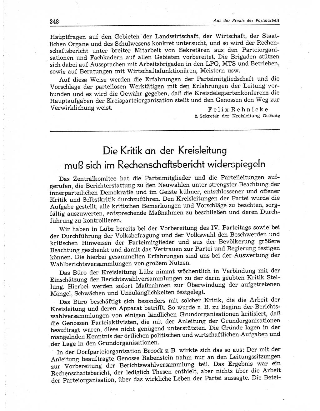 Neuer Weg (NW), Organ des Zentralkomitees (ZK) der SED (Sozialistische Einheitspartei Deutschlands) für Fragen des Parteiaufbaus und des Parteilebens, 10. Jahrgang [Deutsche Demokratische Republik (DDR)] 1955, Seite 348 (NW ZK SED DDR 1955, S. 348)