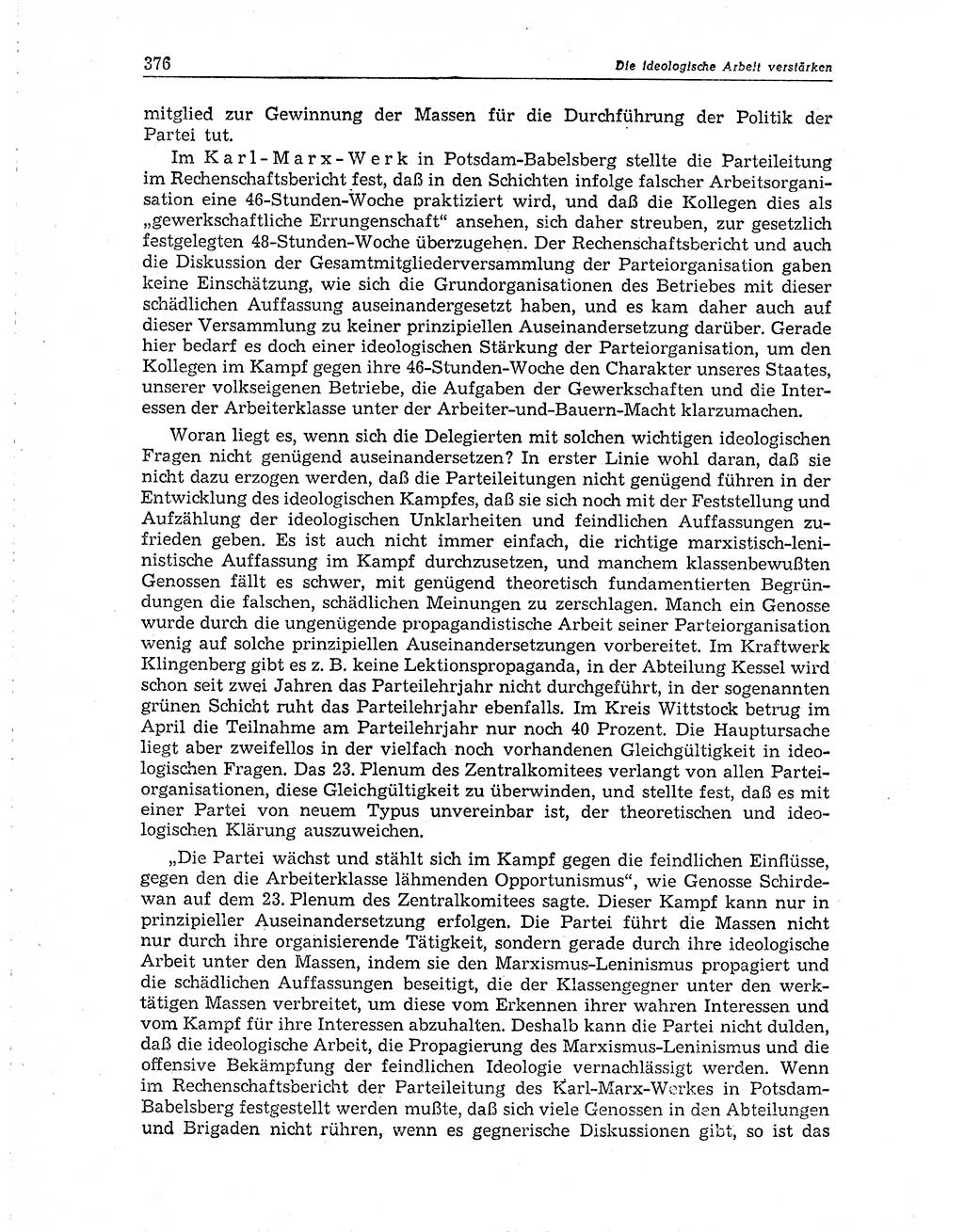 Neuer Weg (NW), Organ des Zentralkomitees (ZK) der SED (Sozialistische Einheitspartei Deutschlands) für Fragen des Parteiaufbaus und des Parteilebens, 10. Jahrgang [Deutsche Demokratische Republik (DDR)] 1955, Seite 376 (NW ZK SED DDR 1955, S. 376)