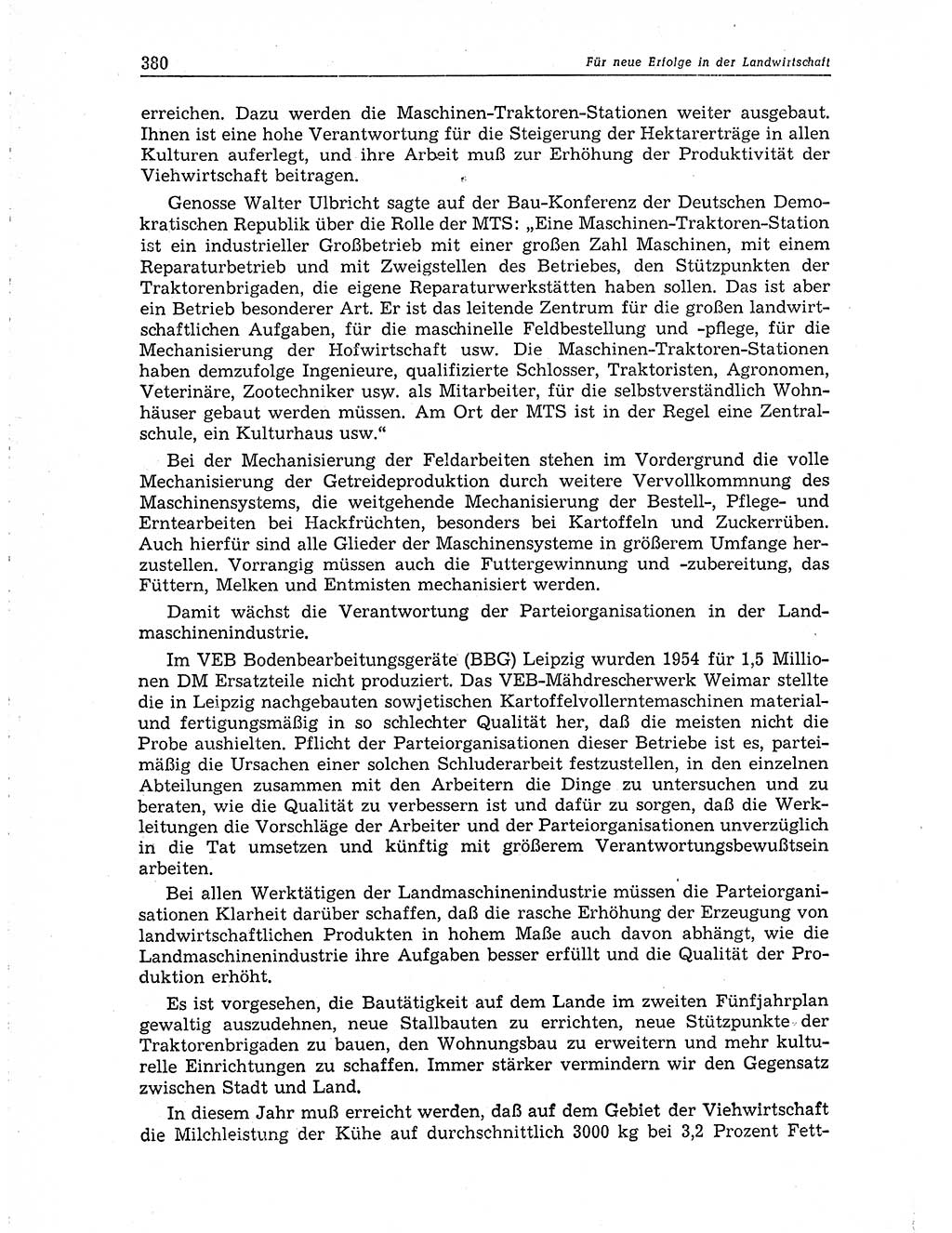 Neuer Weg (NW), Organ des Zentralkomitees (ZK) der SED (Sozialistische Einheitspartei Deutschlands) für Fragen des Parteiaufbaus und des Parteilebens, 10. Jahrgang [Deutsche Demokratische Republik (DDR)] 1955, Seite 380 (NW ZK SED DDR 1955, S. 380)