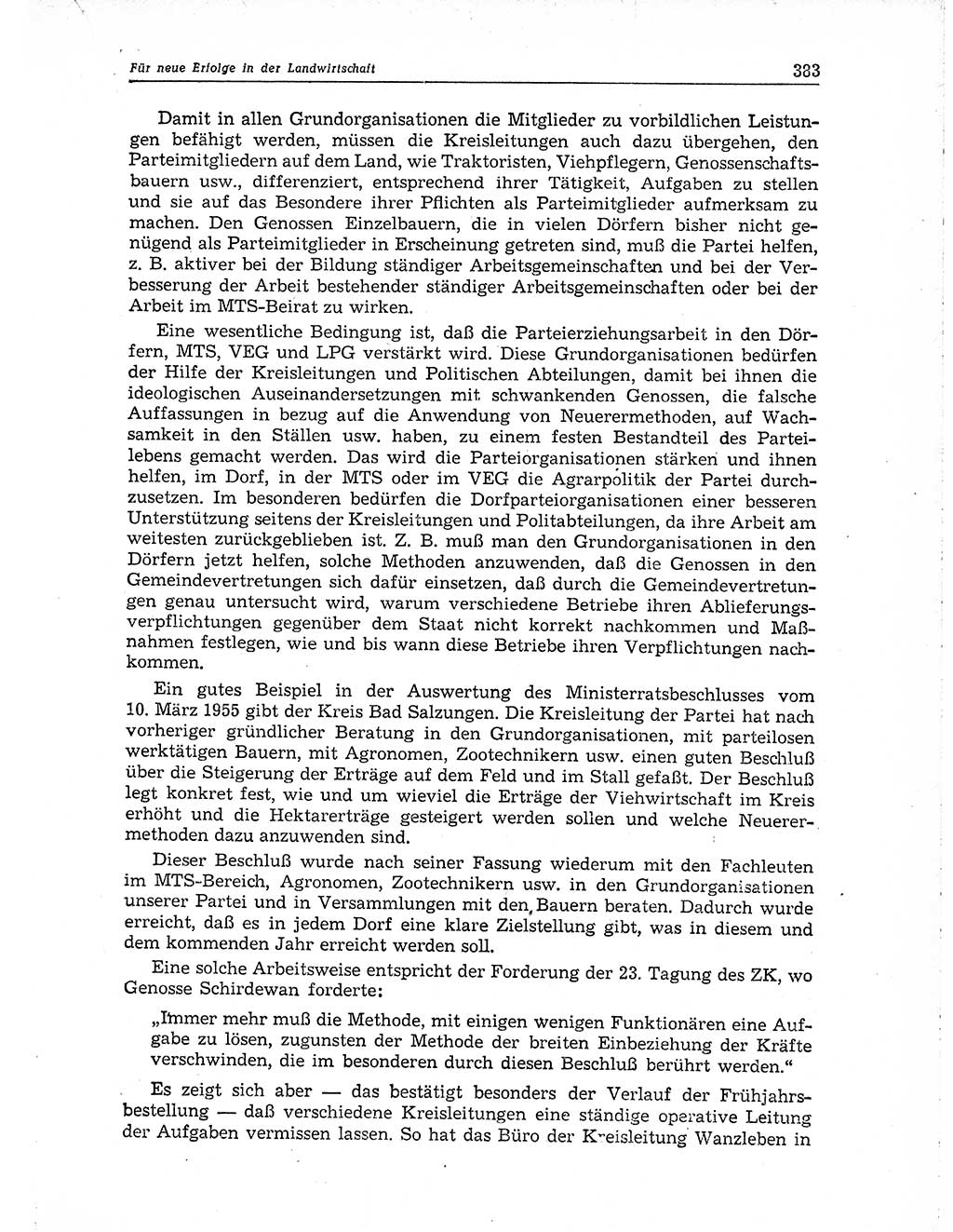 Neuer Weg (NW), Organ des Zentralkomitees (ZK) der SED (Sozialistische Einheitspartei Deutschlands) für Fragen des Parteiaufbaus und des Parteilebens, 10. Jahrgang [Deutsche Demokratische Republik (DDR)] 1955, Seite 383 (NW ZK SED DDR 1955, S. 383)