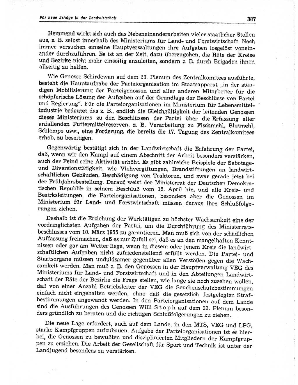 Neuer Weg (NW), Organ des Zentralkomitees (ZK) der SED (Sozialistische Einheitspartei Deutschlands) für Fragen des Parteiaufbaus und des Parteilebens, 10. Jahrgang [Deutsche Demokratische Republik (DDR)] 1955, Seite 387 (NW ZK SED DDR 1955, S. 387)