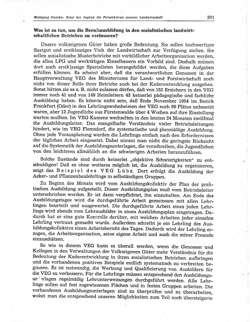 Neuer Weg (NW), Organ des Zentralkomitees (ZK) der SED (Sozialistische Einheitspartei Deutschlands) für Fragen des Parteiaufbaus und des Parteilebens, 10. Jahrgang [Deutsche Demokratische Republik (DDR)] 1955, Seite 391 (NW ZK SED DDR 1955, S. 391)