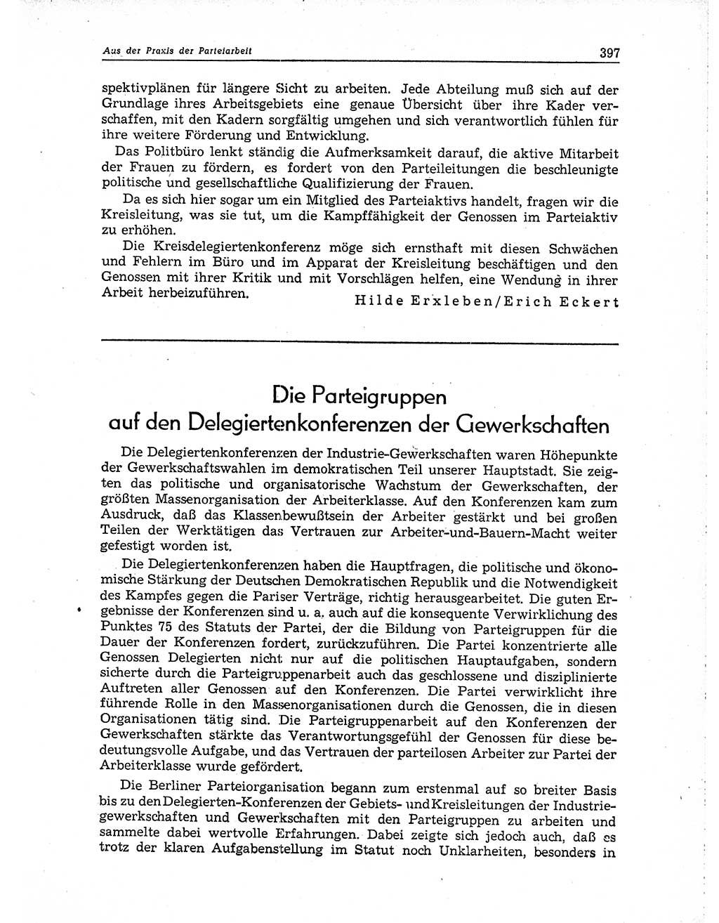 Neuer Weg (NW), Organ des Zentralkomitees (ZK) der SED (Sozialistische Einheitspartei Deutschlands) für Fragen des Parteiaufbaus und des Parteilebens, 10. Jahrgang [Deutsche Demokratische Republik (DDR)] 1955, Seite 397 (NW ZK SED DDR 1955, S. 397)