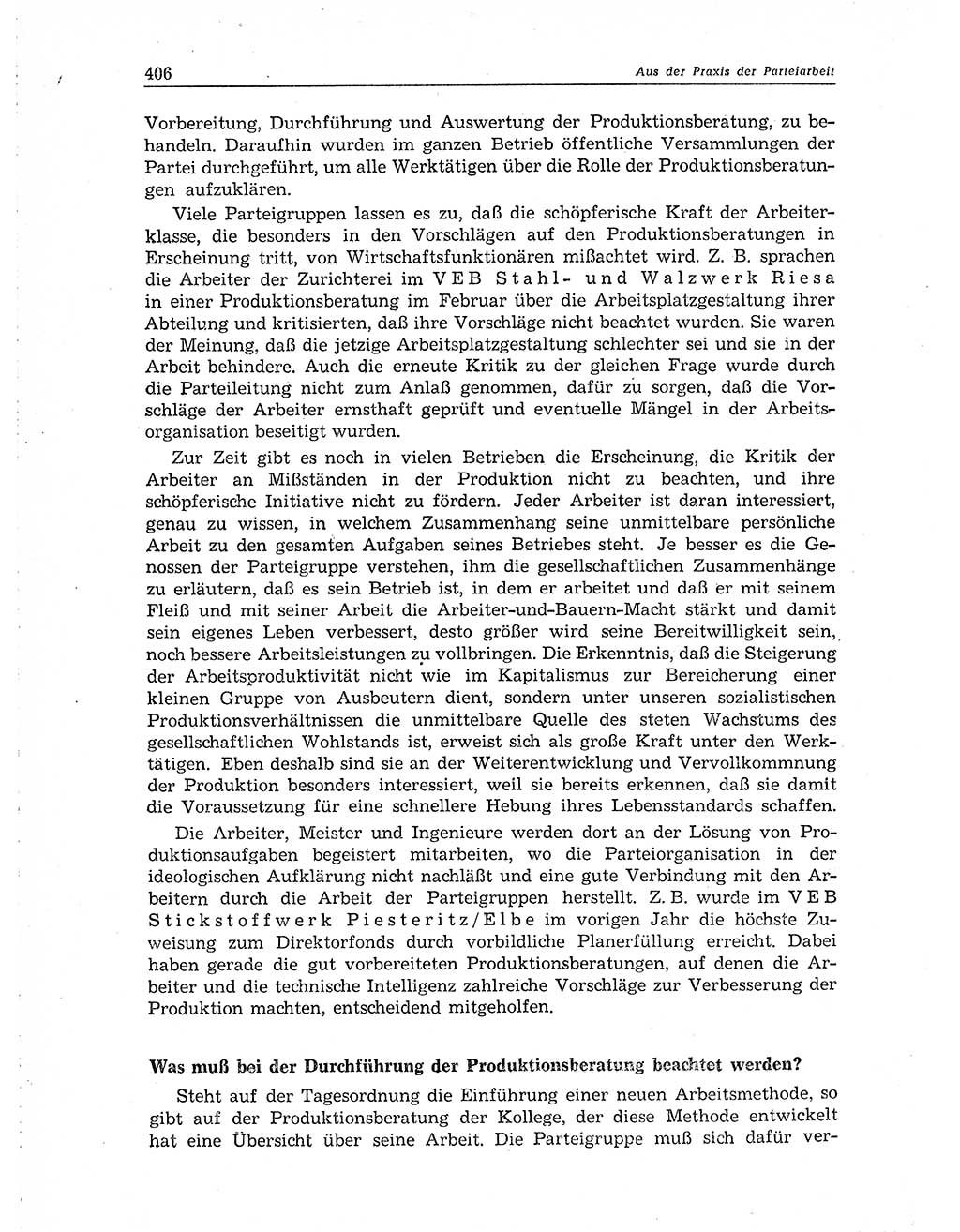 Neuer Weg (NW), Organ des Zentralkomitees (ZK) der SED (Sozialistische Einheitspartei Deutschlands) für Fragen des Parteiaufbaus und des Parteilebens, 10. Jahrgang [Deutsche Demokratische Republik (DDR)] 1955, Seite 406 (NW ZK SED DDR 1955, S. 406)