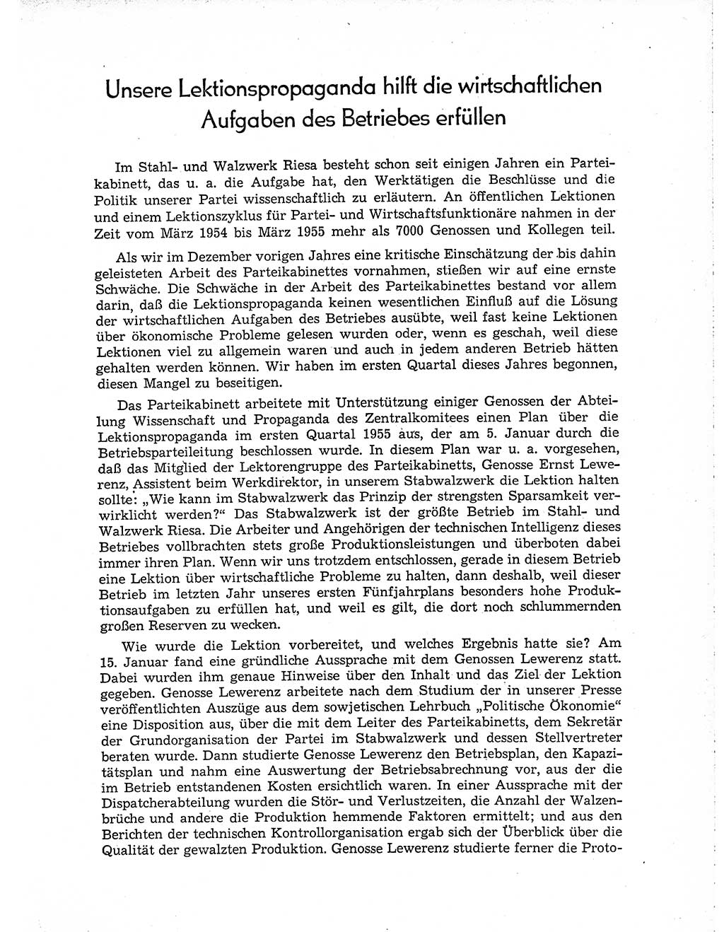 Neuer Weg (NW), Organ des Zentralkomitees (ZK) der SED (Sozialistische Einheitspartei Deutschlands) für Fragen des Parteiaufbaus und des Parteilebens, 10. Jahrgang [Deutsche Demokratische Republik (DDR)] 1955, Seite 409 (NW ZK SED DDR 1955, S. 409)