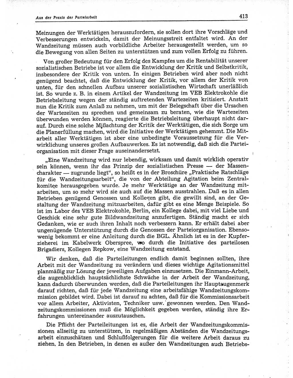 Neuer Weg (NW), Organ des Zentralkomitees (ZK) der SED (Sozialistische Einheitspartei Deutschlands) für Fragen des Parteiaufbaus und des Parteilebens, 10. Jahrgang [Deutsche Demokratische Republik (DDR)] 1955, Seite 413 (NW ZK SED DDR 1955, S. 413)