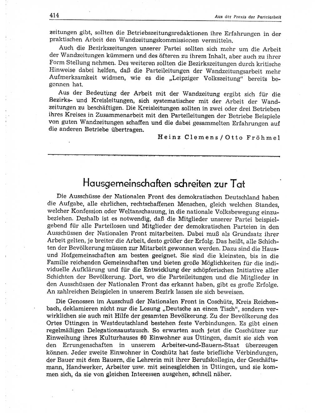Neuer Weg (NW), Organ des Zentralkomitees (ZK) der SED (Sozialistische Einheitspartei Deutschlands) für Fragen des Parteiaufbaus und des Parteilebens, 10. Jahrgang [Deutsche Demokratische Republik (DDR)] 1955, Seite 414 (NW ZK SED DDR 1955, S. 414)