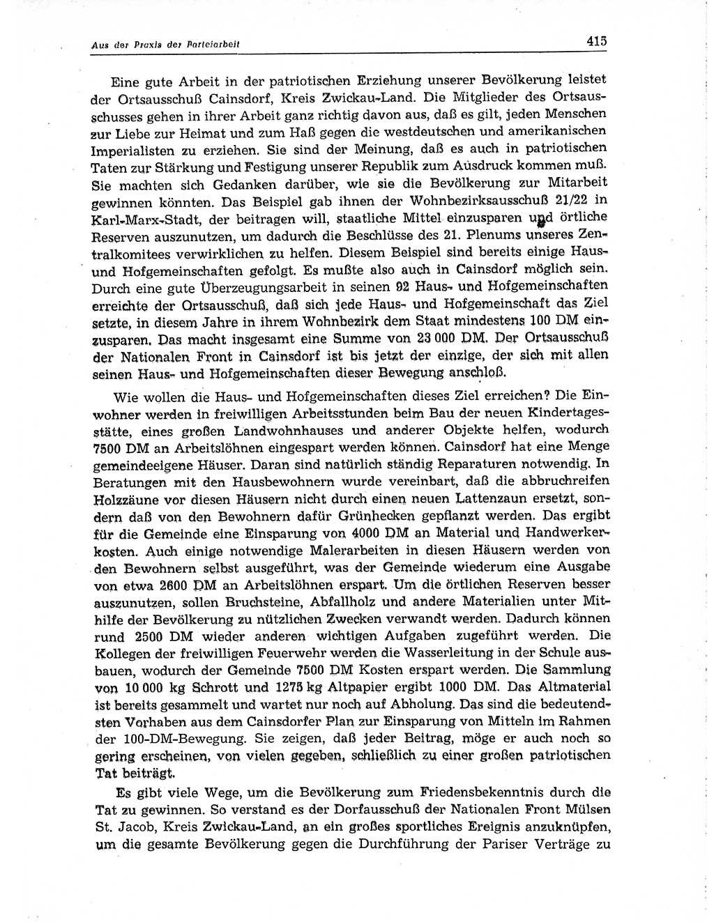 Neuer Weg (NW), Organ des Zentralkomitees (ZK) der SED (Sozialistische Einheitspartei Deutschlands) für Fragen des Parteiaufbaus und des Parteilebens, 10. Jahrgang [Deutsche Demokratische Republik (DDR)] 1955, Seite 415 (NW ZK SED DDR 1955, S. 415)