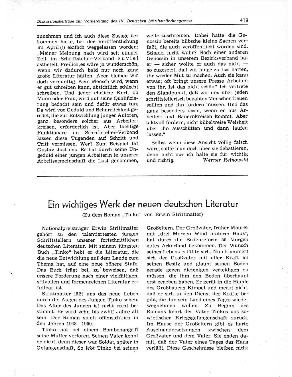 Neuer Weg (NW), Organ des Zentralkomitees (ZK) der SED (Sozialistische Einheitspartei Deutschlands) für Fragen des Parteiaufbaus und des Parteilebens, 10. Jahrgang [Deutsche Demokratische Republik (DDR)] 1955, Seite 419 (NW ZK SED DDR 1955, S. 419)