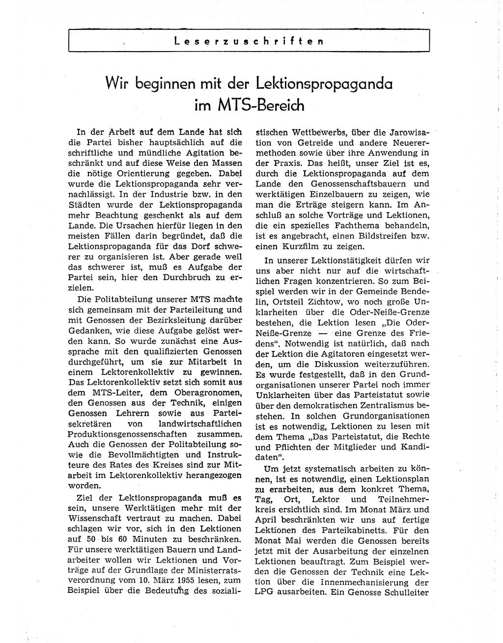 Neuer Weg (NW), Organ des Zentralkomitees (ZK) der SED (Sozialistische Einheitspartei Deutschlands) für Fragen des Parteiaufbaus und des Parteilebens, 10. Jahrgang [Deutsche Demokratische Republik (DDR)] 1955, Seite 425 (NW ZK SED DDR 1955, S. 425)