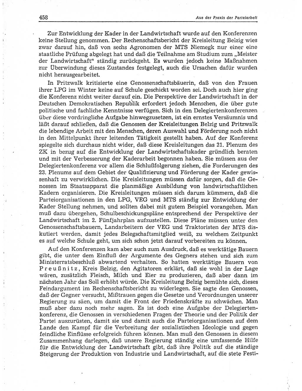 Neuer Weg (NW), Organ des Zentralkomitees (ZK) der SED (Sozialistische Einheitspartei Deutschlands) für Fragen des Parteiaufbaus und des Parteilebens, 10. Jahrgang [Deutsche Demokratische Republik (DDR)] 1955, Seite 458 (NW ZK SED DDR 1955, S. 458)