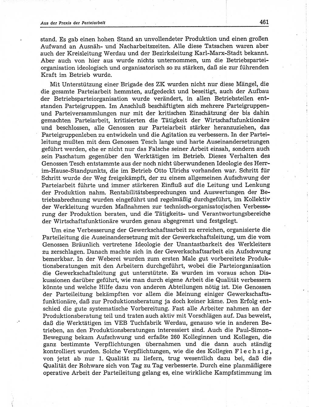 Neuer Weg (NW), Organ des Zentralkomitees (ZK) der SED (Sozialistische Einheitspartei Deutschlands) für Fragen des Parteiaufbaus und des Parteilebens, 10. Jahrgang [Deutsche Demokratische Republik (DDR)] 1955, Seite 461 (NW ZK SED DDR 1955, S. 461)