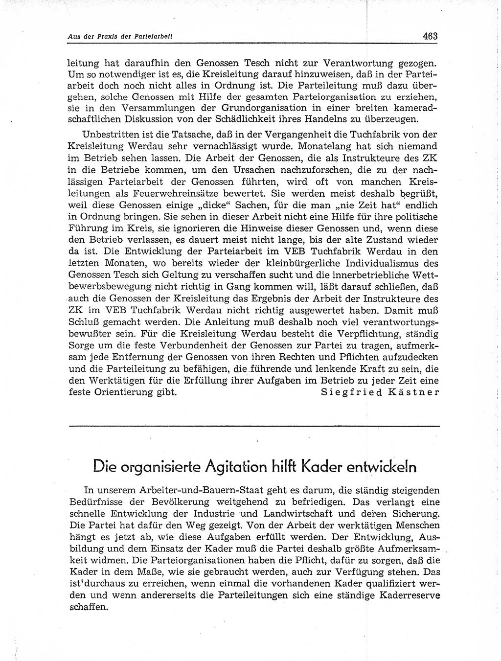 Neuer Weg (NW), Organ des Zentralkomitees (ZK) der SED (Sozialistische Einheitspartei Deutschlands) für Fragen des Parteiaufbaus und des Parteilebens, 10. Jahrgang [Deutsche Demokratische Republik (DDR)] 1955, Seite 463 (NW ZK SED DDR 1955, S. 463)