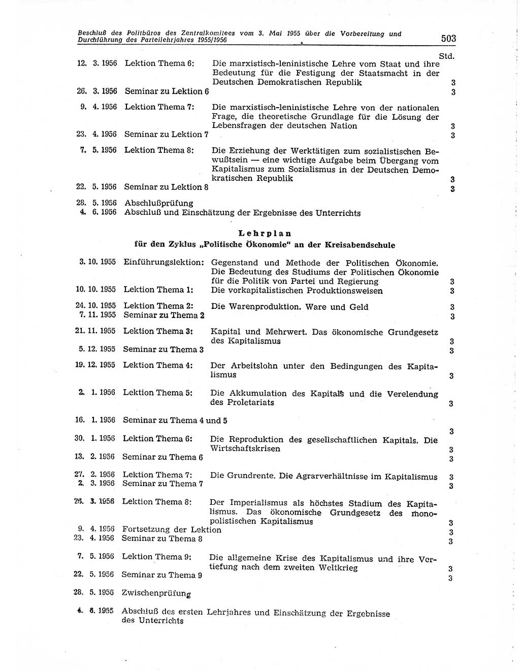Neuer Weg (NW), Organ des Zentralkomitees (ZK) der SED (Sozialistische Einheitspartei Deutschlands) für Fragen des Parteiaufbaus und des Parteilebens, 10. Jahrgang [Deutsche Demokratische Republik (DDR)] 1955, Seite 503 (NW ZK SED DDR 1955, S. 503)