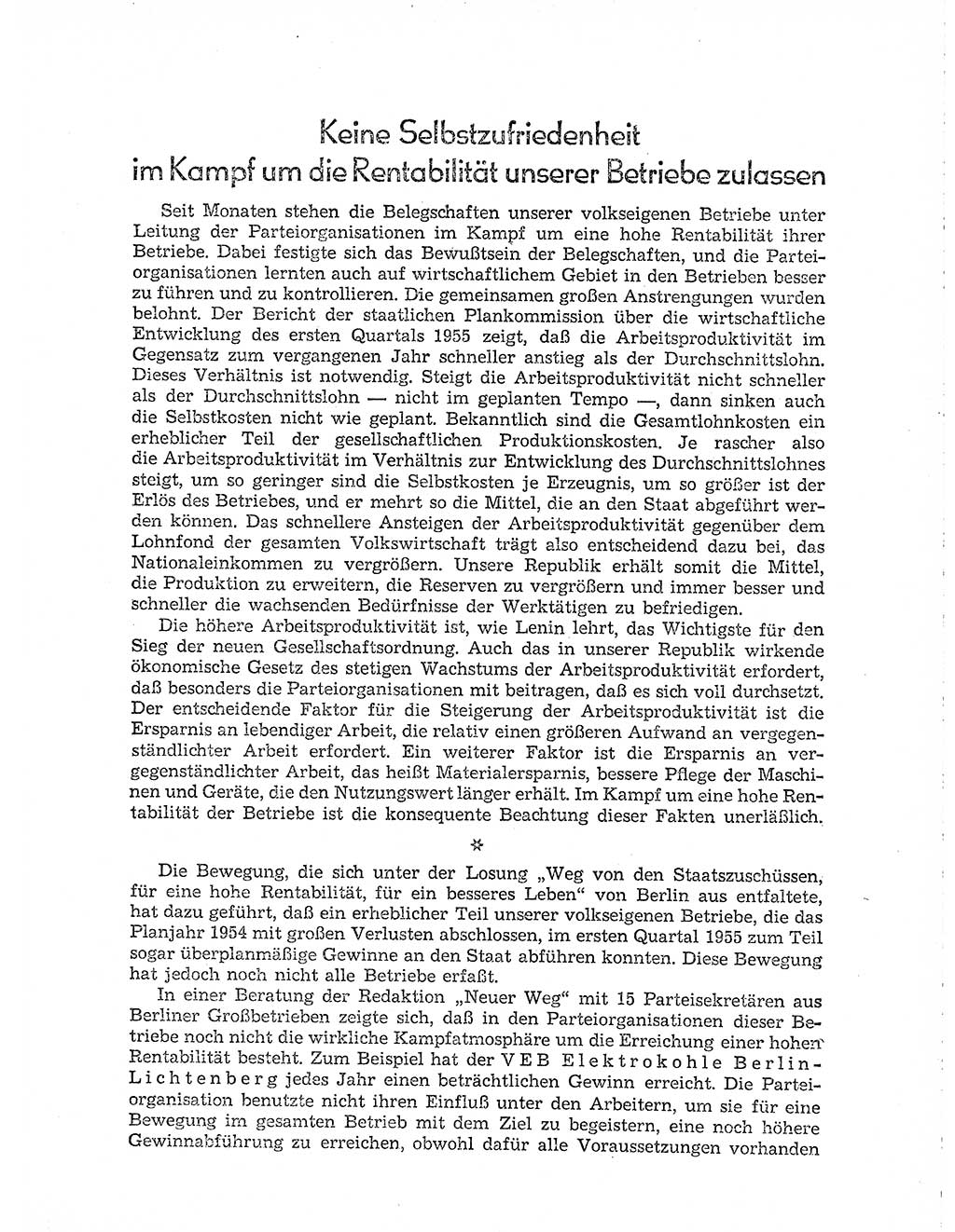 Neuer Weg (NW), Organ des Zentralkomitees (ZK) der SED (Sozialistische Einheitspartei Deutschlands) für Fragen des Parteiaufbaus und des Parteilebens, 10. Jahrgang [Deutsche Demokratische Republik (DDR)] 1955, Seite 531 (NW ZK SED DDR 1955, S. 531)